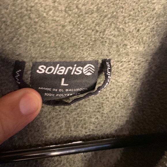 SOLARIS Men's Fleece Jacket Full Zip 3 Pockets Light Brown Large - Picture 6 of 7